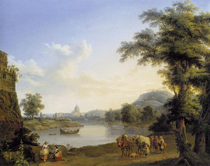 Jakob Philipp Hackert St. Peter's Seen from the Milvian Bridge china oil painting image